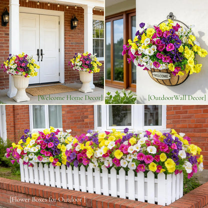 🔥 On Sale Only Today 🌸 UV Resistant Artificial Petunias Flowers for Planters, Patio, Garden & Home Decor, Outdoor & Indoor