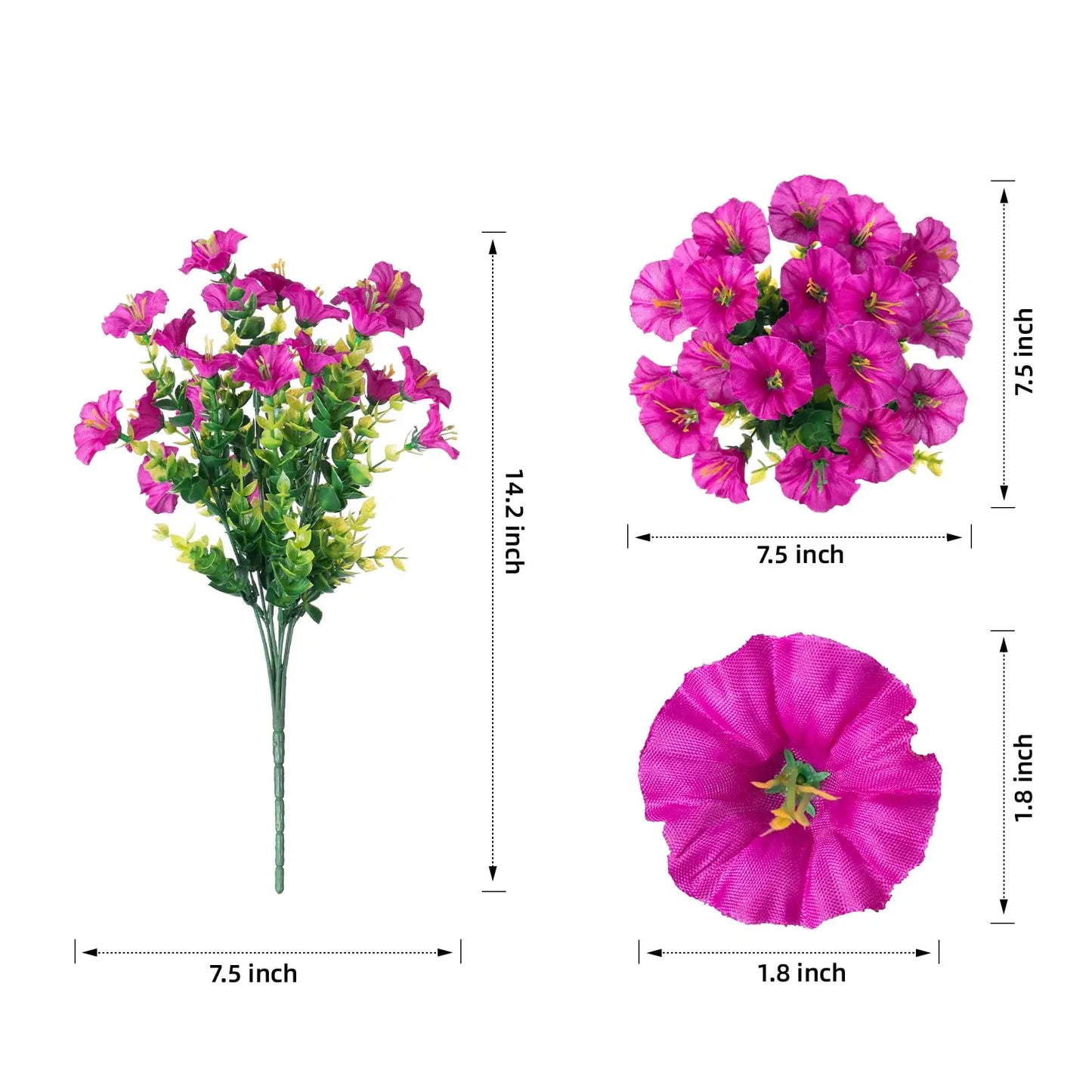 🔥 On Sale Only Today 🌸 UV Resistant Artificial Petunias Flowers for Planters, Patio, Garden & Home Decor, Outdoor & Indoor