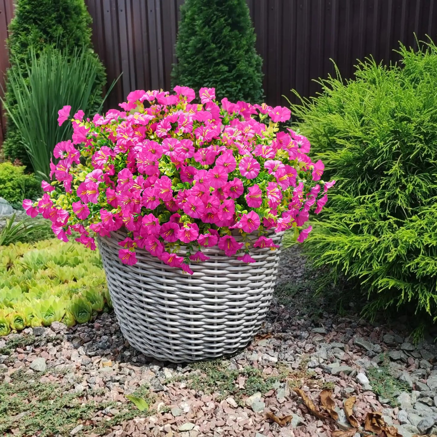 🔥 On Sale Only Today 🌸 UV Resistant Artificial Petunias Flowers for Planters, Patio, Garden & Home Decor, Outdoor & Indoor