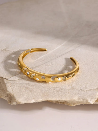 سوار من الفولاذ المقاوم للصدأ مرصع بأحجار الراين