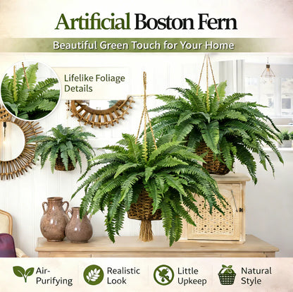 🔥 On Sale Only Today 🌱 UV Resistant Ferns Artificial Plants Large for Planters, Office & Home Decor, Outdoor & Indoor