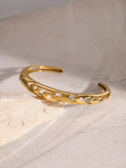 سوار من الفولاذ المقاوم للصدأ مرصع بأحجار الراين