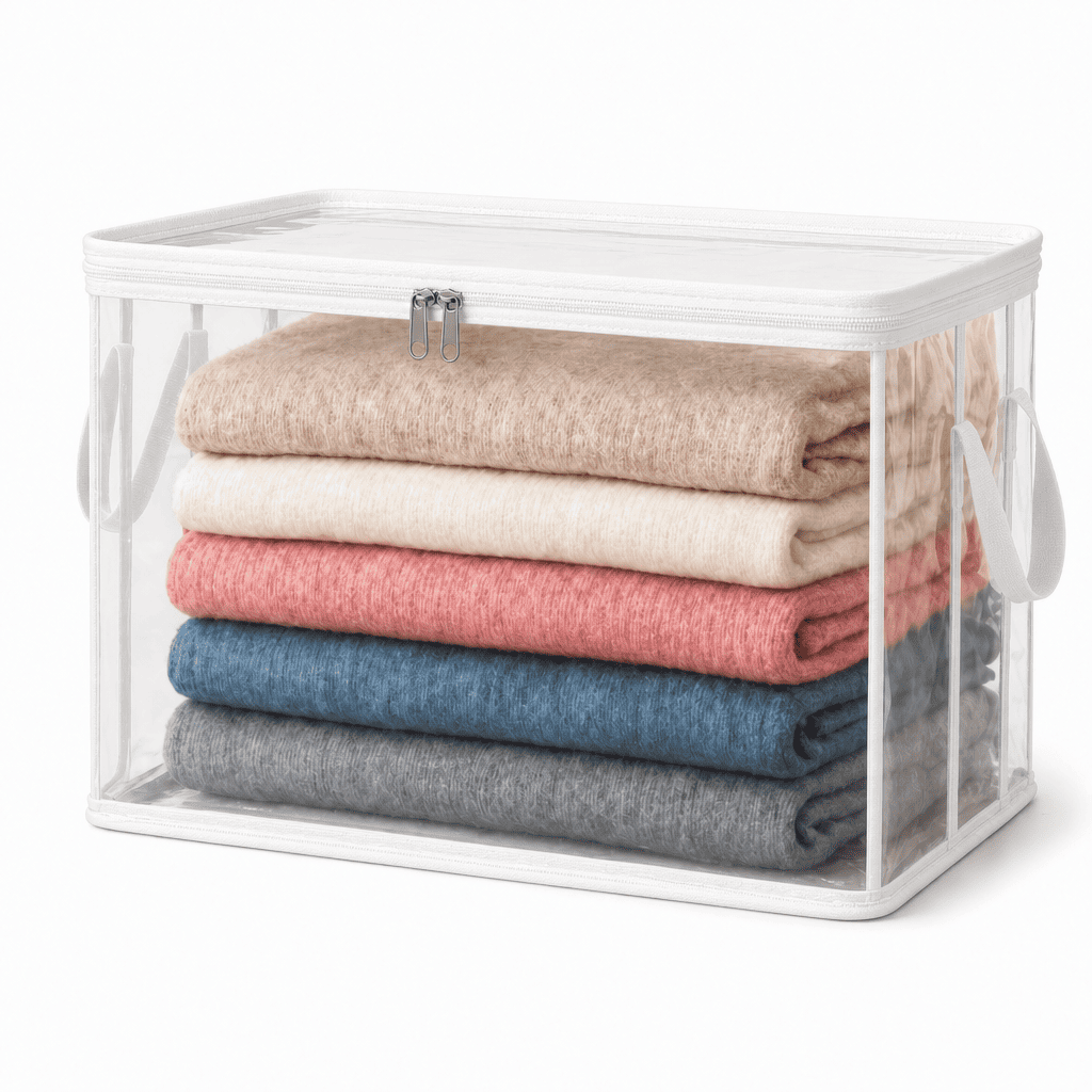 🔥Last Day 49% OFF📦Portable Large Heavy-Duty Thick Plastic Clear Storage Box with Hinged Lid | Home, Travel & Camping